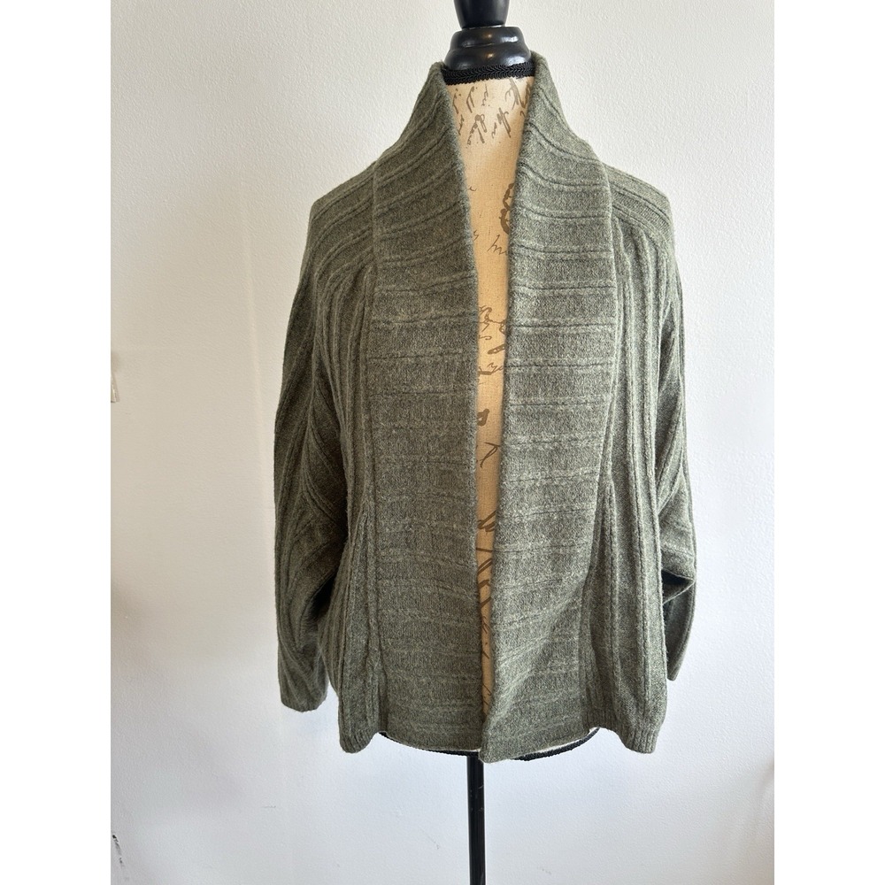 Lululemon Twin‎ Rib Sweater Wrap Cardigan XS/S Olive Green Wool Blend Knit NWT